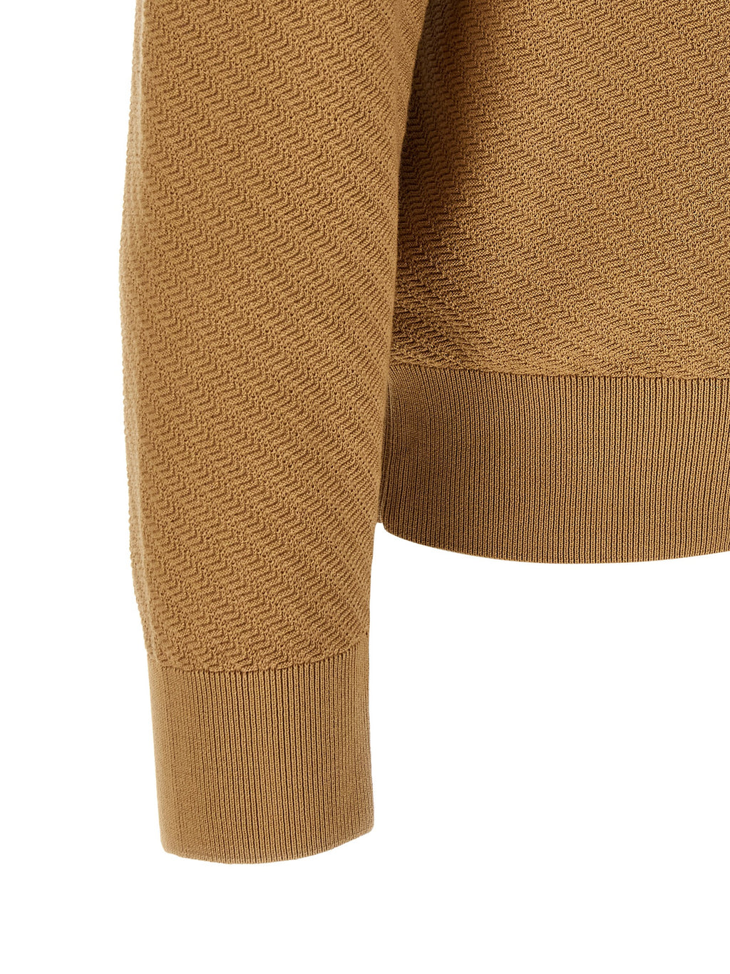 Chemise polo marron en coton de la marque Hugo Boss, vue de face, avec col et boutons visibles.