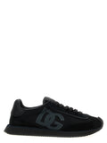 Dolce & Gabbana Schwarze Athletische Sneakers aus Kalbsleder