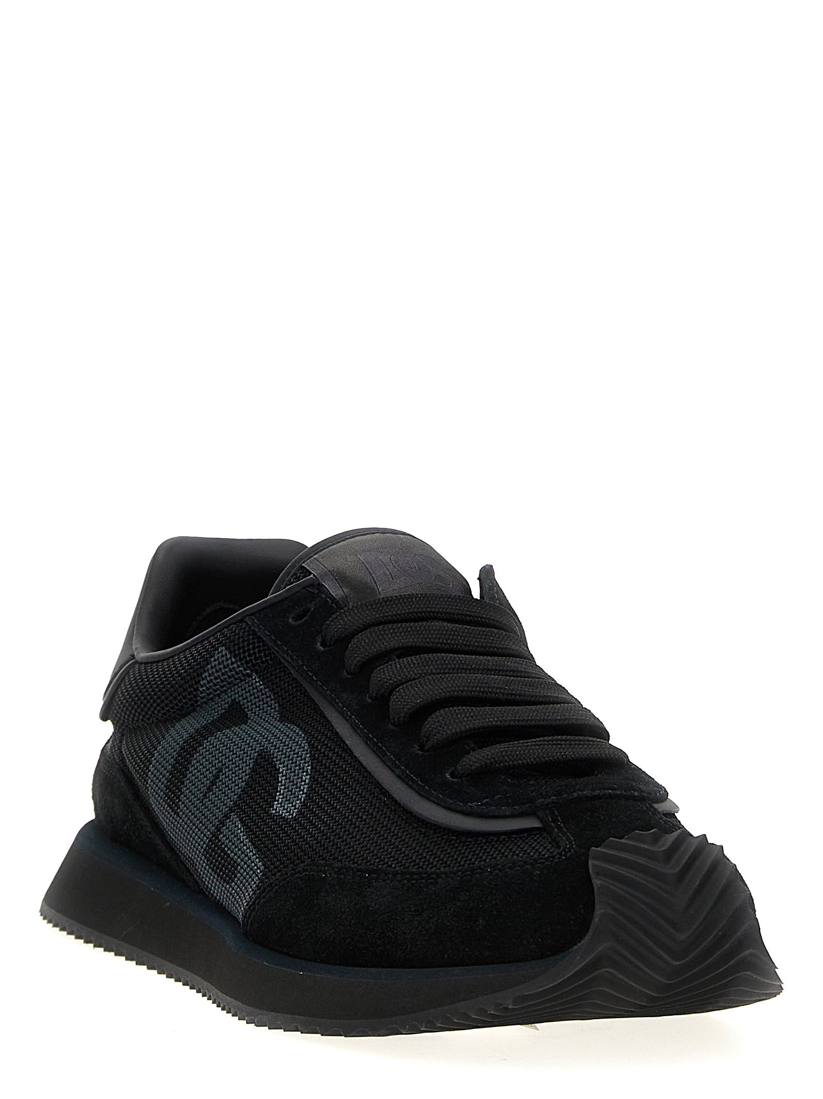 Dolce & Gabbana Schwarze Athletische Sneakers aus Kalbsleder