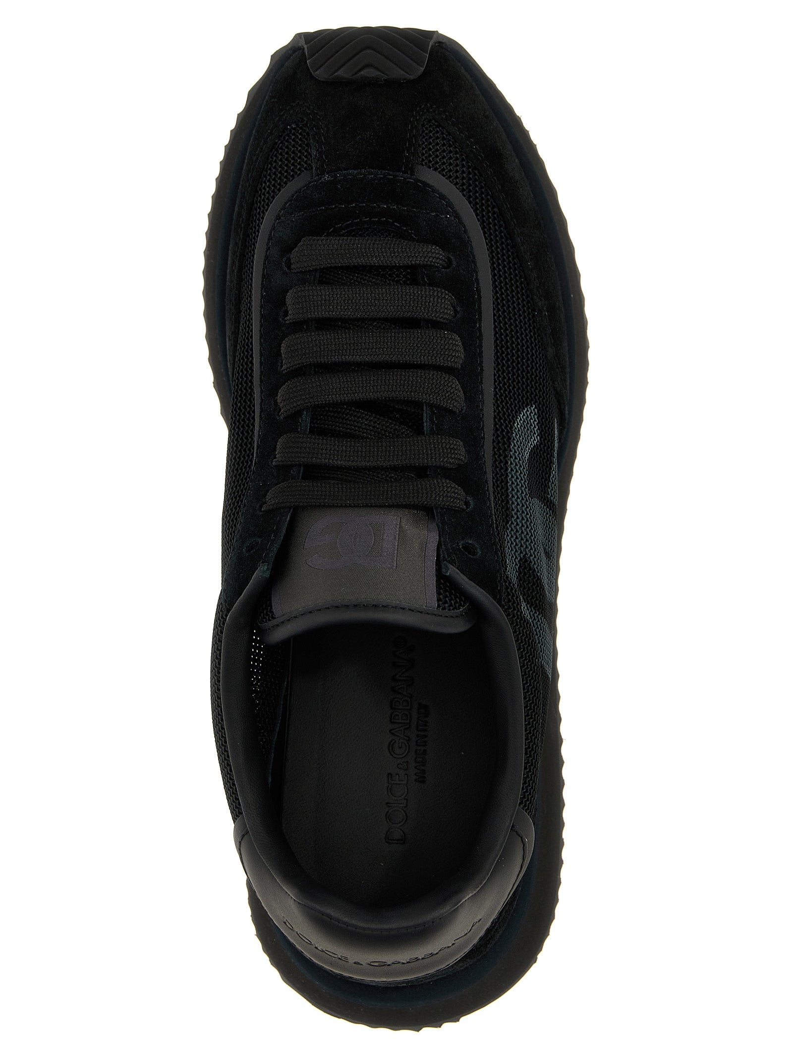 Dolce & Gabbana Schwarze Athletische Sneakers aus Kalbsleder