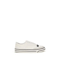 Chaussures basses en coton blanc Dolce & Gabbana, sneakers décontractés avec semelle blanche et design élégant.