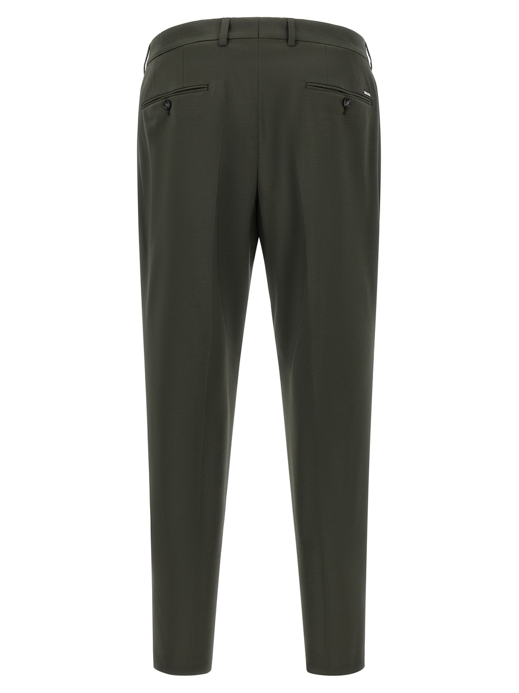 Pantalon bicolore en laine vierge de Hugo Boss, style élégant et moderne, visible en détail dans l’image.