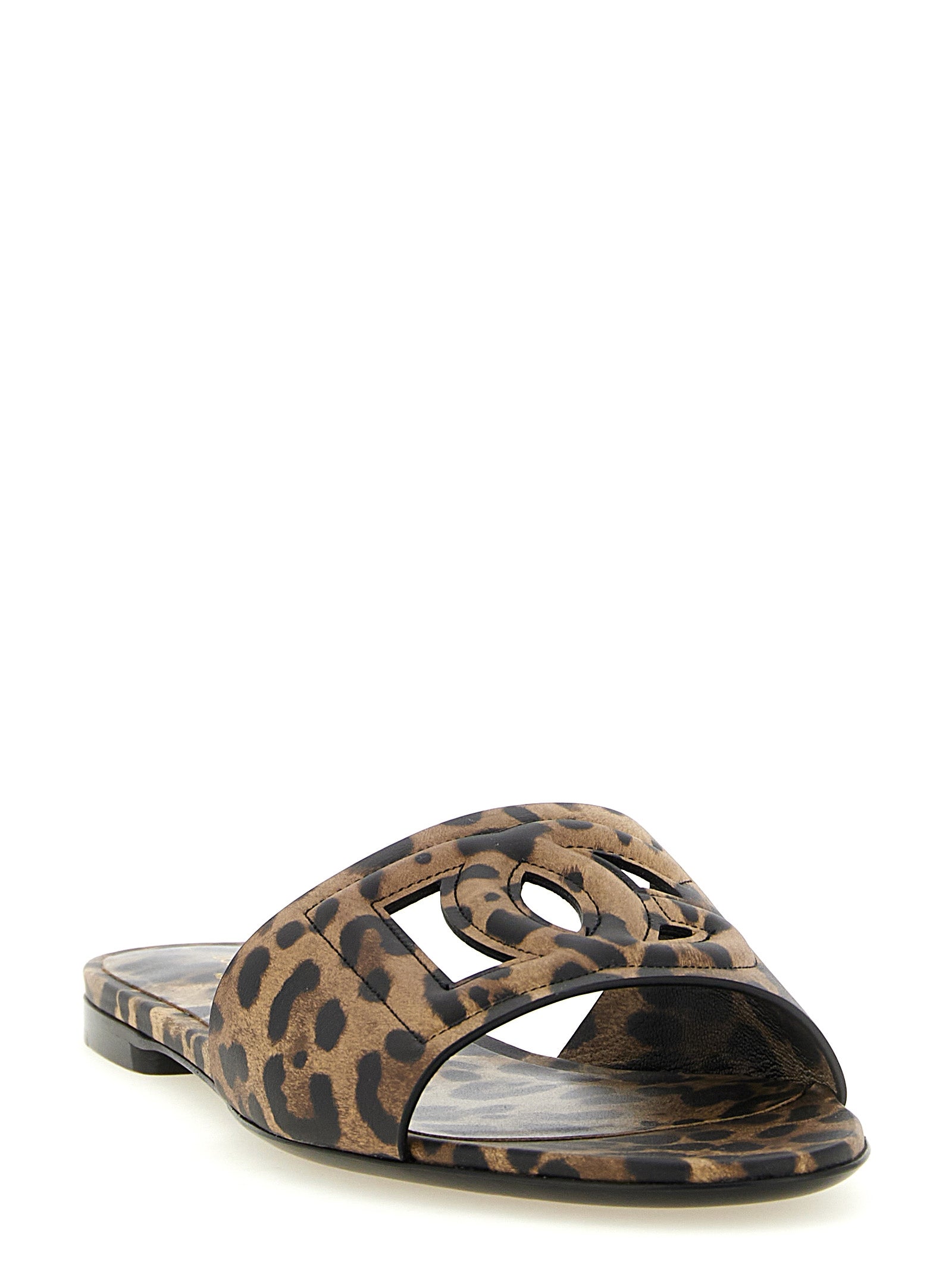 Dolce & Gabbana Braune Kalbsleder-Pantoletten
