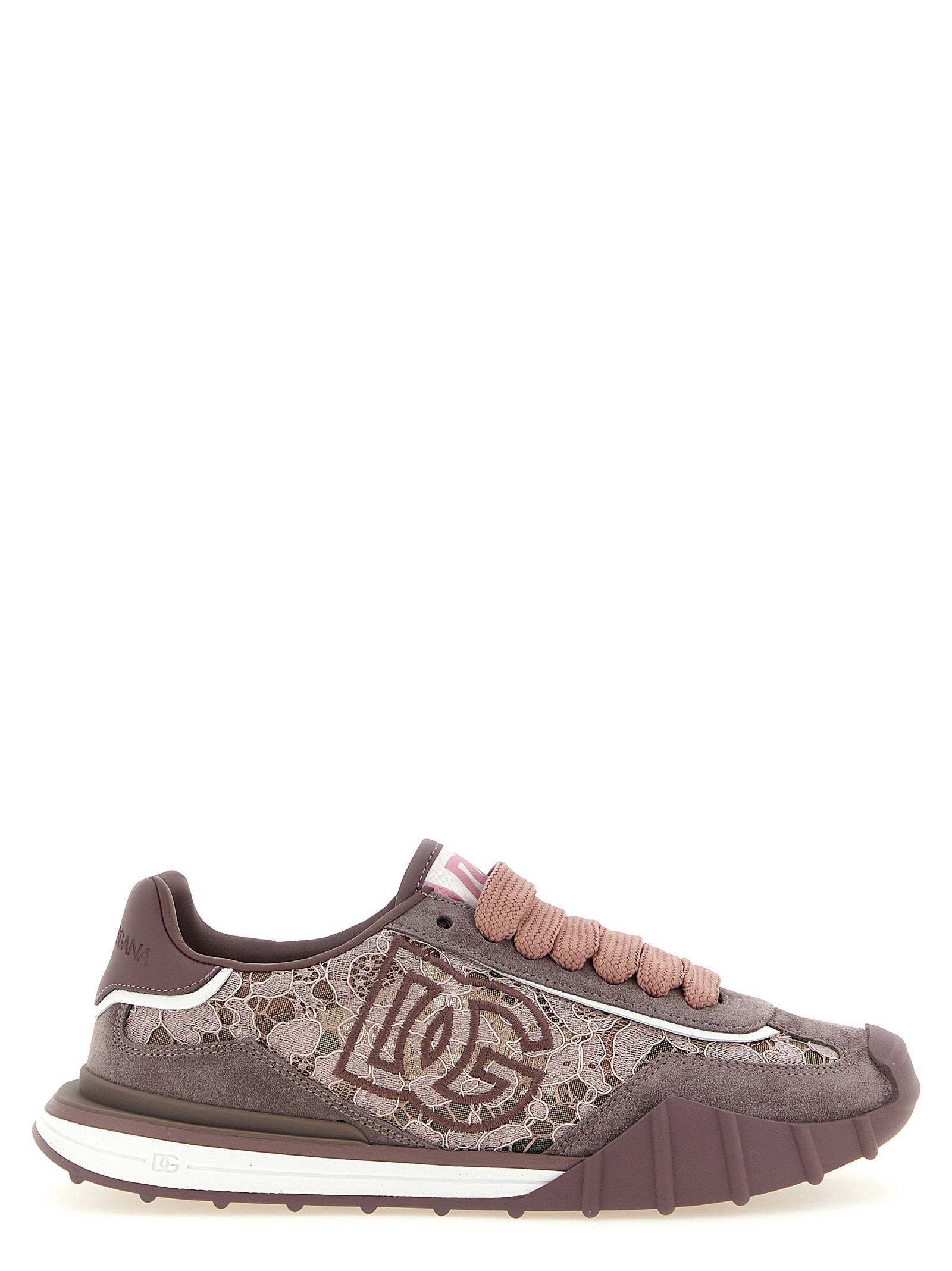 Dolce & Gabbana Lilafarbene Sneaker aus Leder