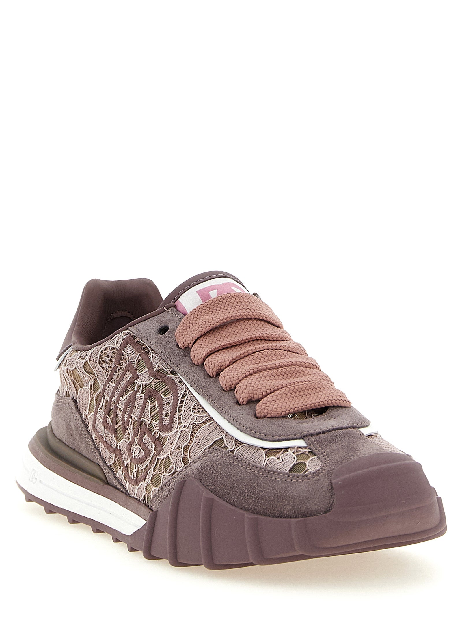 Dolce & Gabbana Lilafarbene Sneaker aus Leder