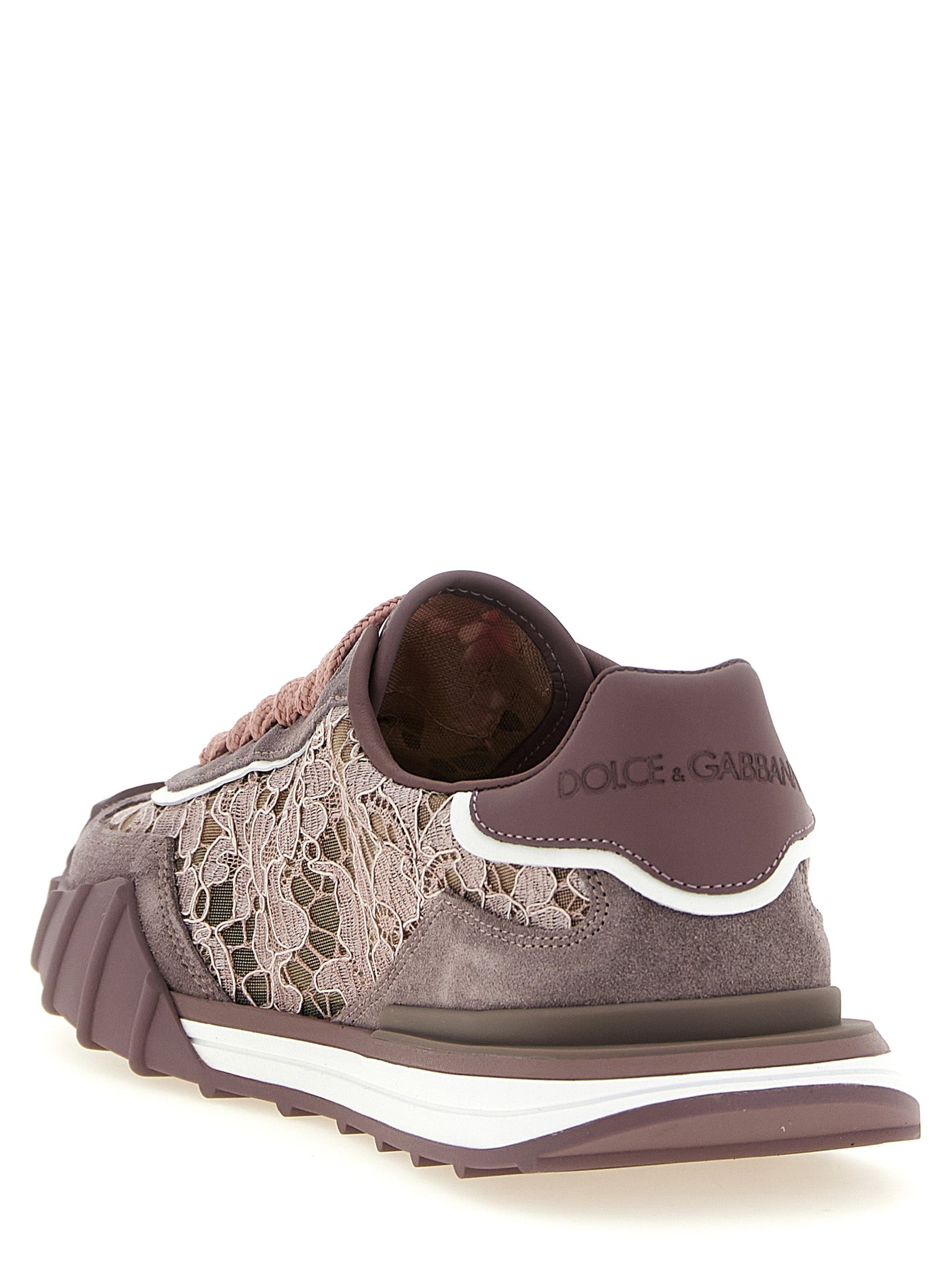 Dolce & Gabbana Lilafarbene Sneaker aus Leder