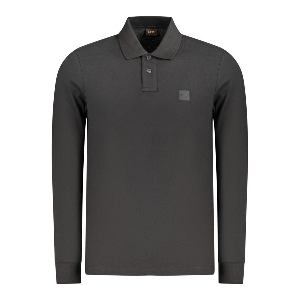 Hugo Boss schwarzes Baumwoll-Polohemd für Herren