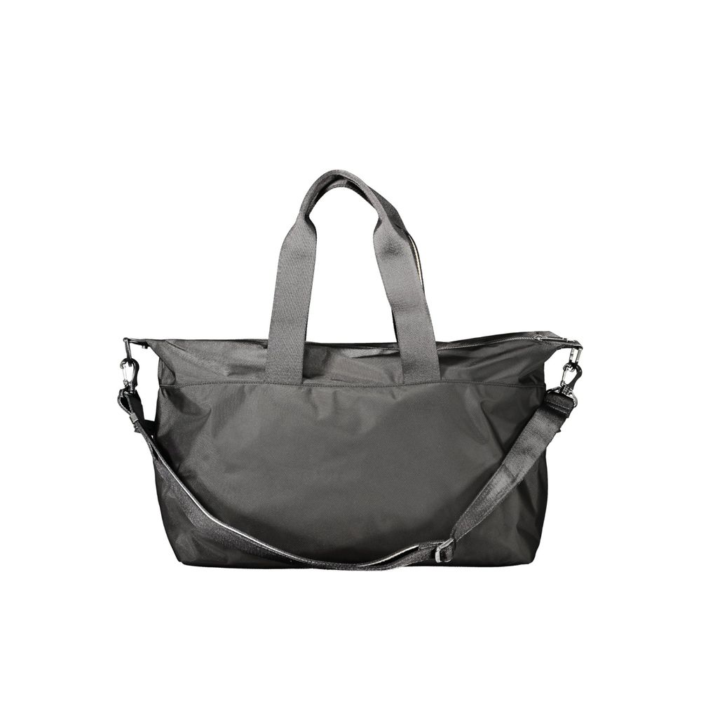Sac pour homme Hugo Boss en polyuréthane noir, élégant et pratique, avec bandoulière ajustable et détails modernes.