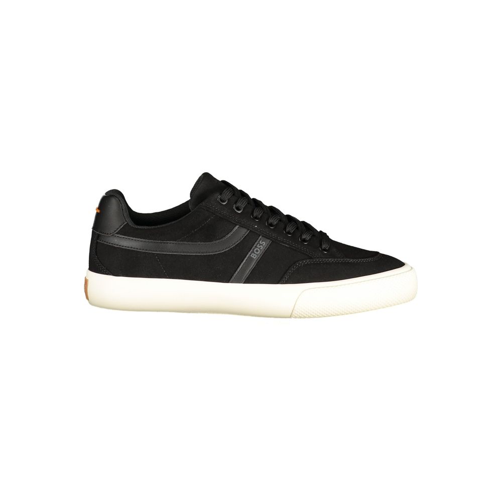 Chaussures de sport pour homme Hugo Boss en polyuréthane noir, baskets élégantes et modernes.