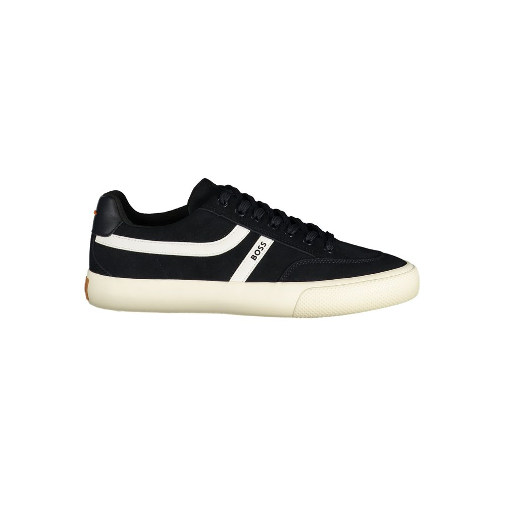Sneakers pour hommes Hugo Boss en polyuréthane bleu, chaussures de sport élégantes et modernes.