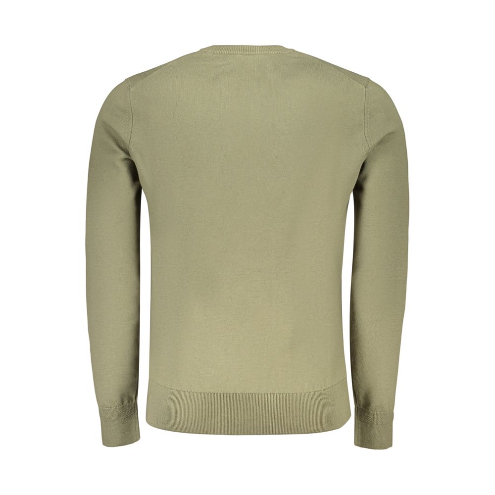 Chemise pour homme en coton vert de la marque Hugo Boss, col classique et manches longues, vue de face.