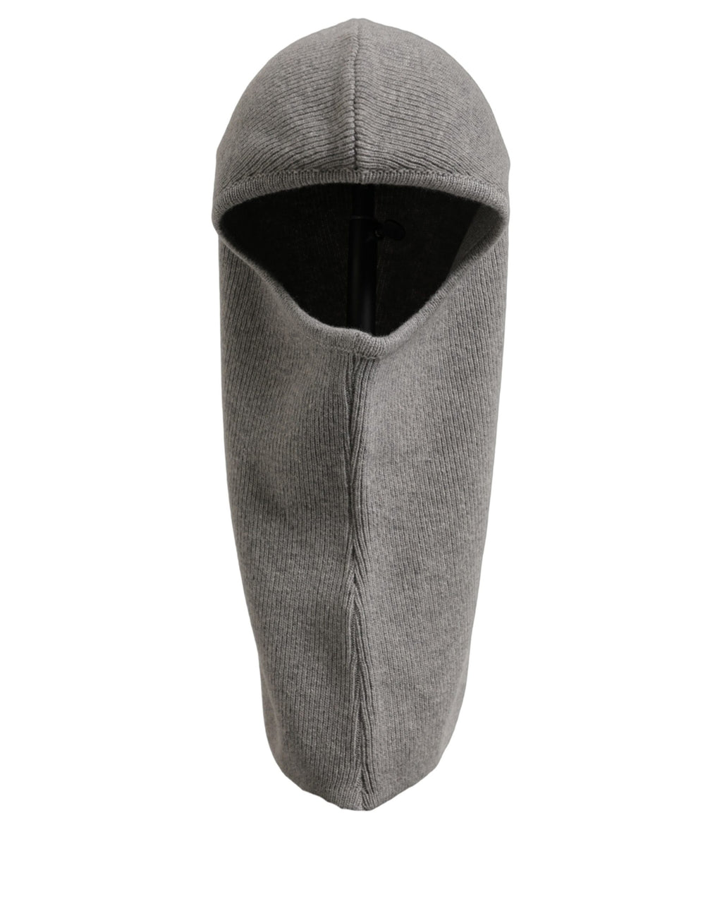 Dolce & Gabbana Men Grey Wool Ribbed Knit Balaclava Wrap One Size Hat