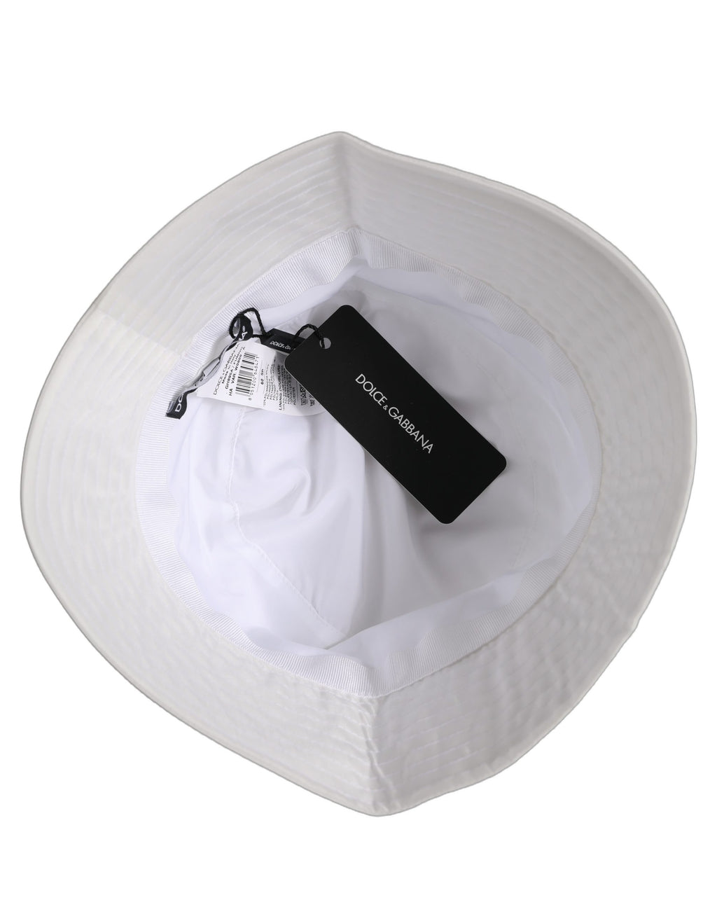 Dolce & Gabbana Men White Nylon Wide Brim Bucket Capello Hat