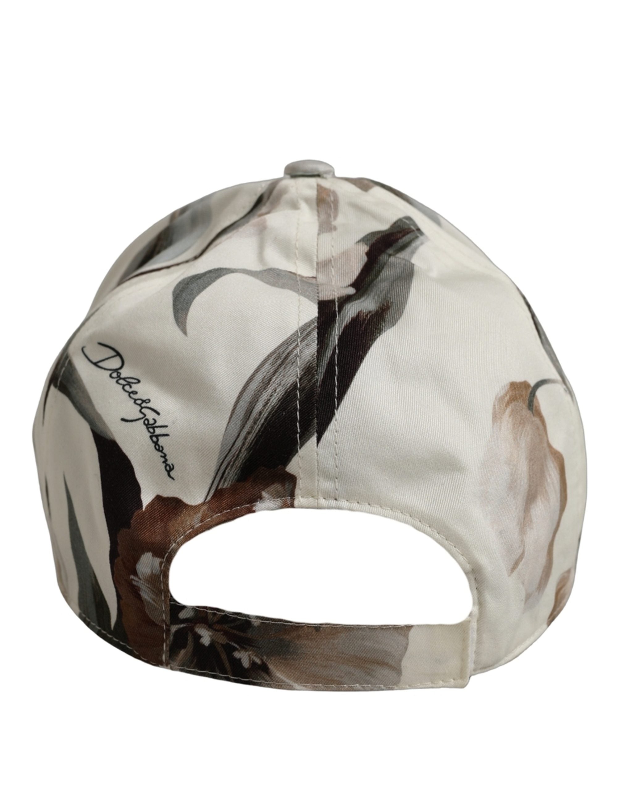 Dolce & Gabbana Men Beige Floral Cotton Baseball Capello Hat