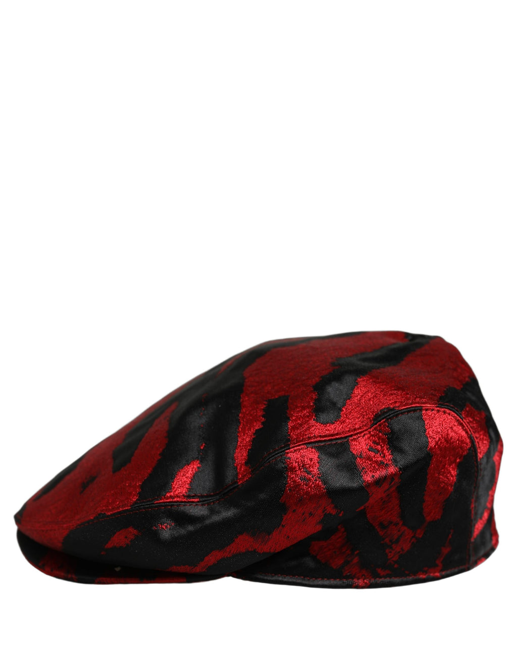 Dolce & Gabbana Men Red Black Stripe Cotton Newsboy Capello Hat