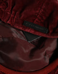 Dolce & Gabbana Men Dark Red Cotton Newsboy Capello Cabbie Hat