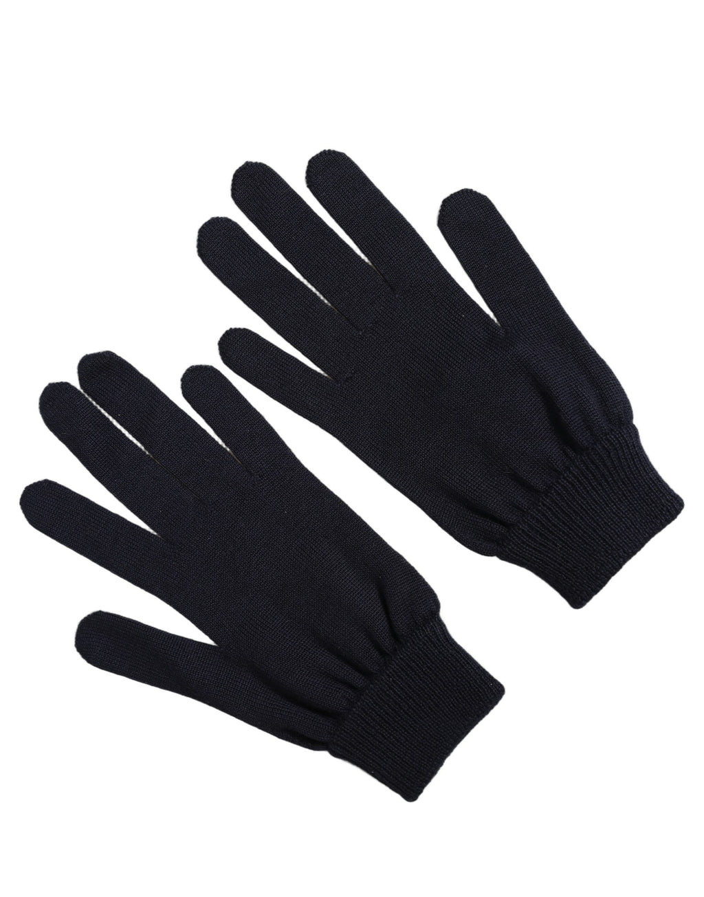 Dolce & Gabbana Men Dark Blue Cashmere Knitted Winter Gloves