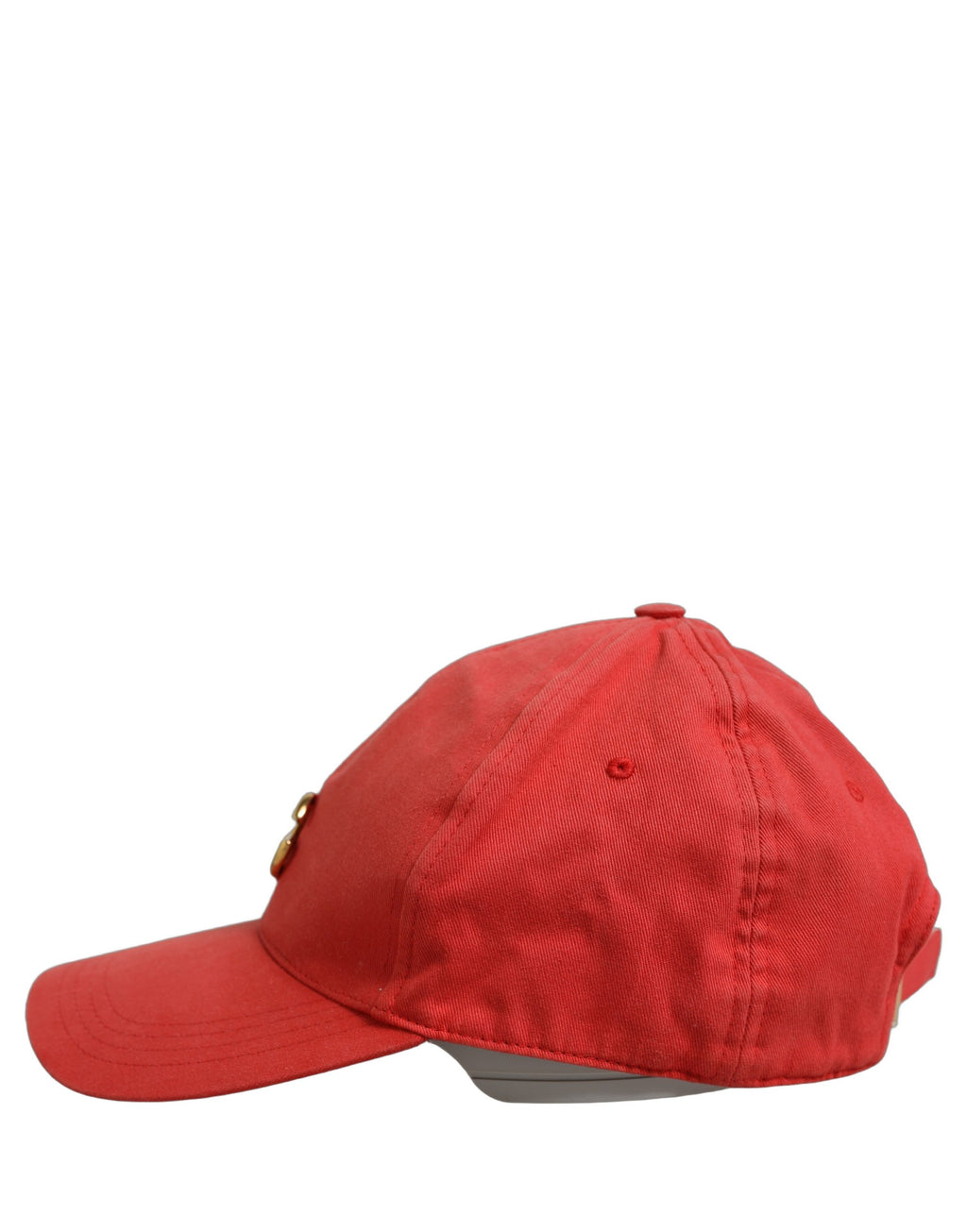 Dolce & Gabbana Men Red Cotton DG Logo Plaque Baseball Cap Hat