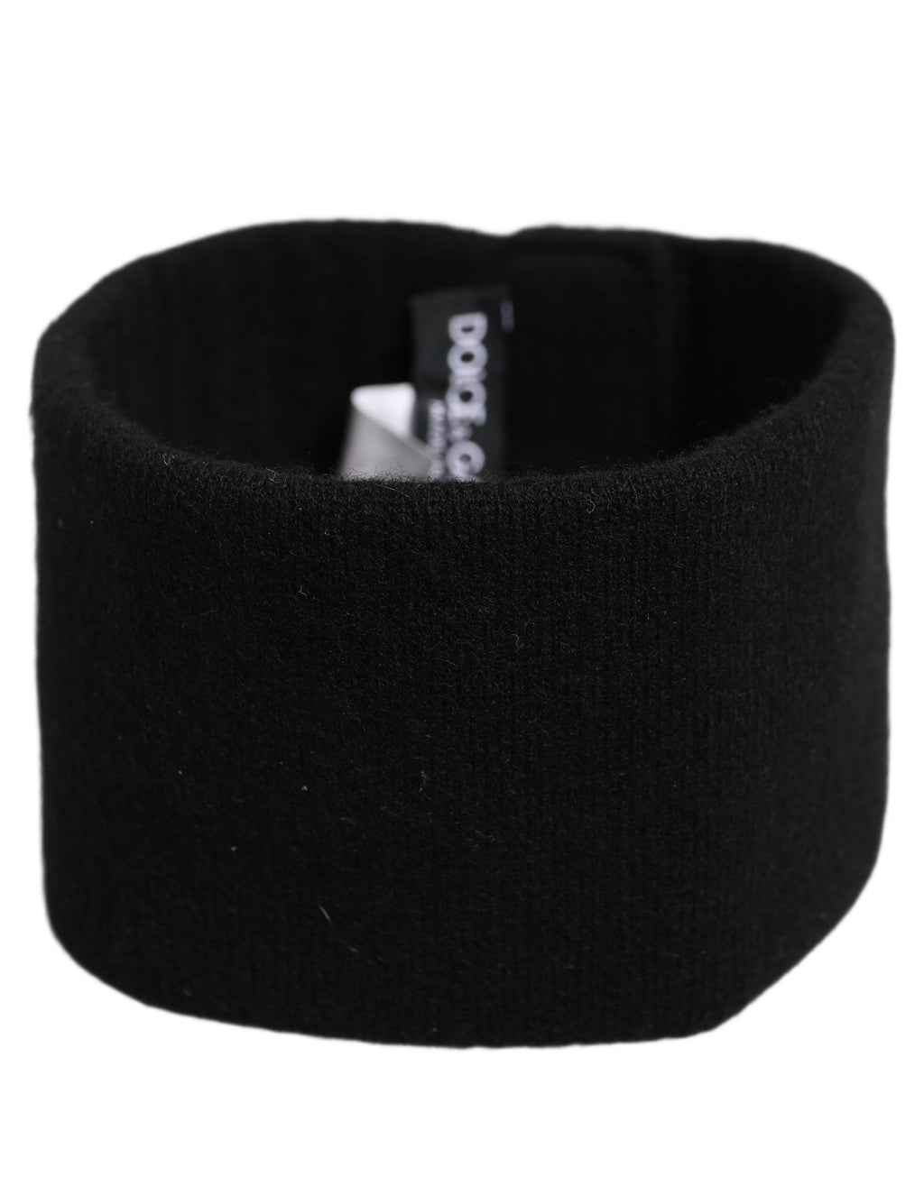 Dolce & Gabbana Men Black Cashmere Knitted Logo Head Band One Size