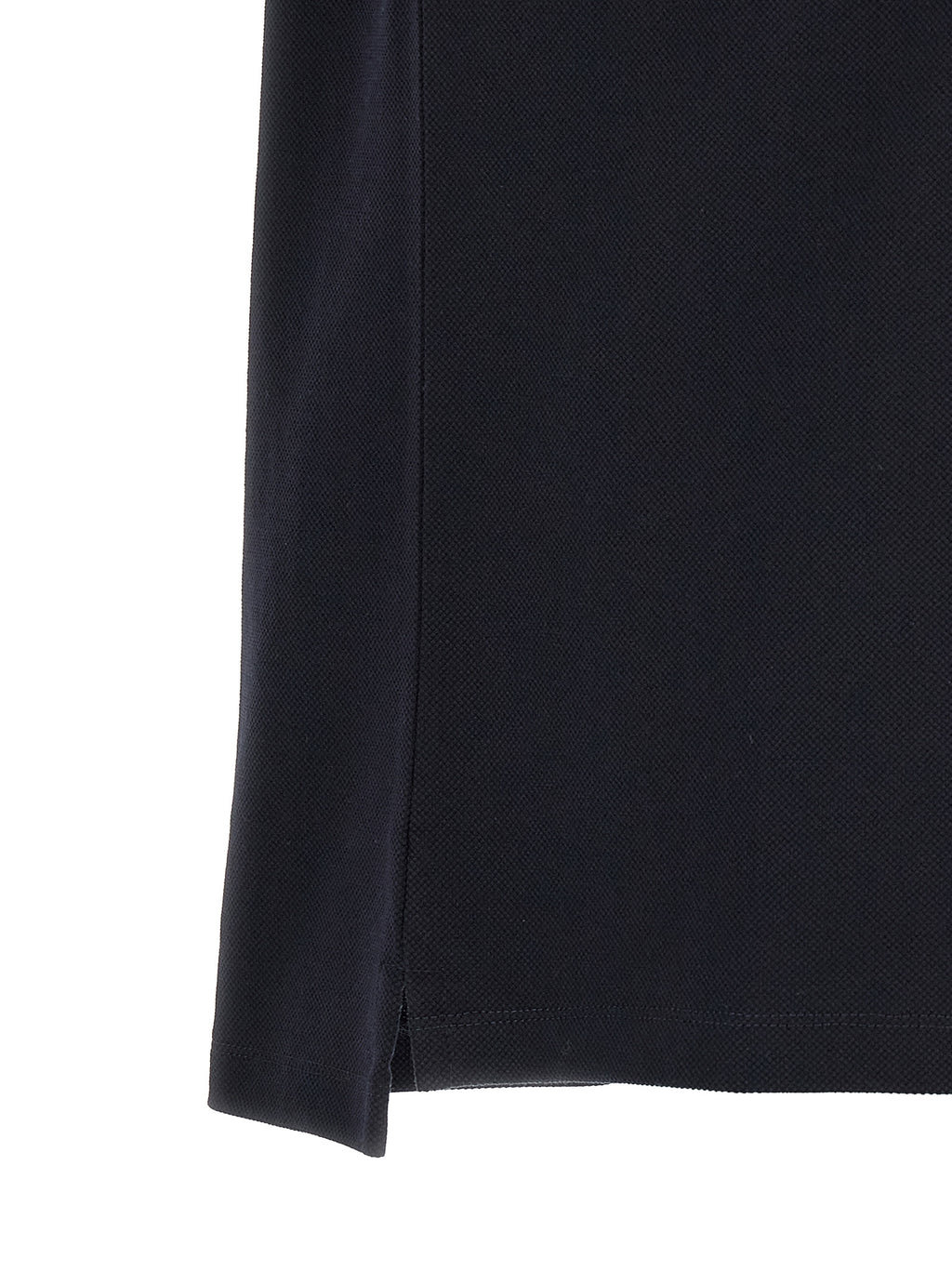 Chemise polo en coton bleu Gucci, vue de face, avec col et boutons, conçue pour un look élégant et décontracté.