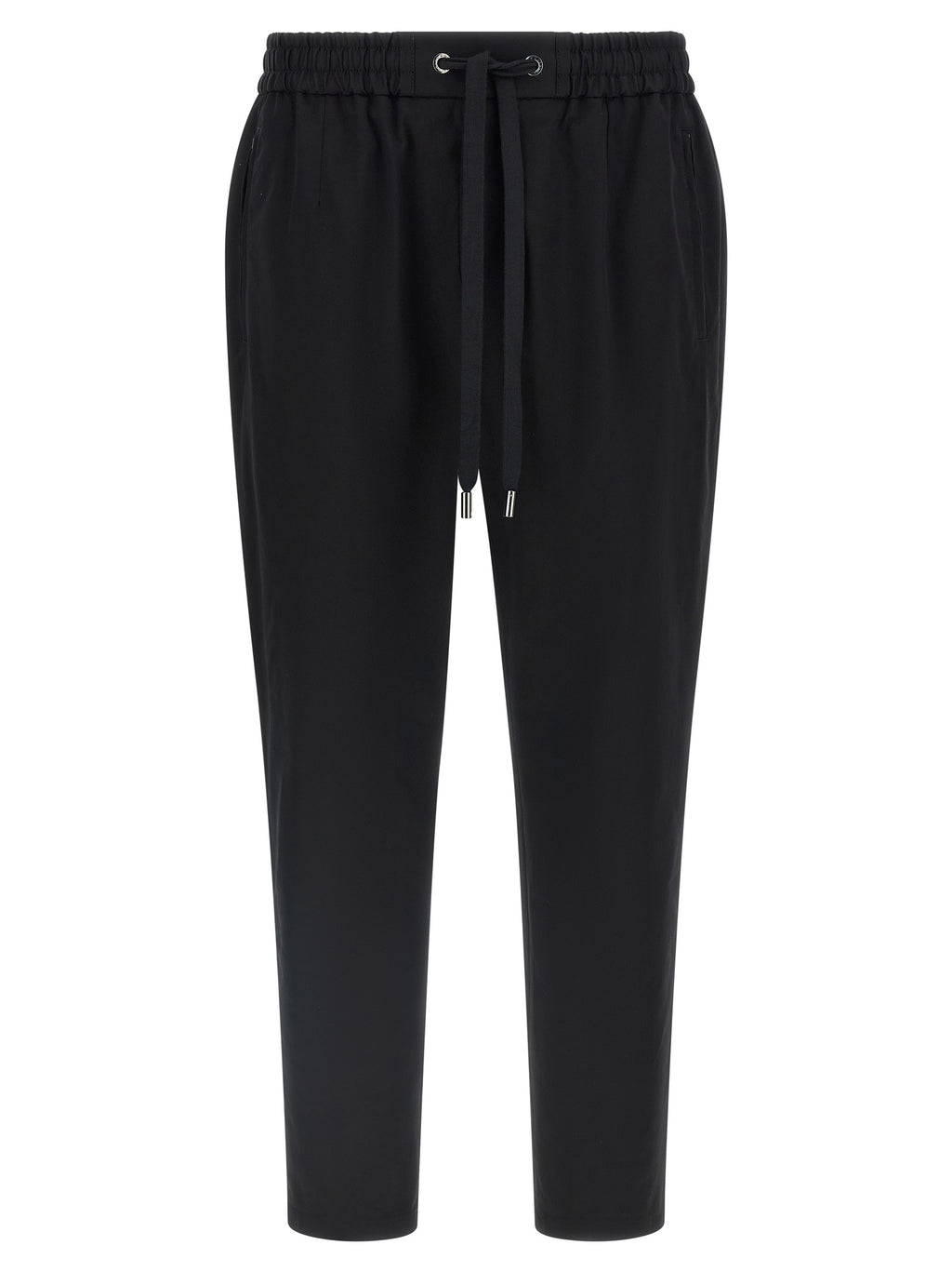 Pantalons décontractés en coton noir de Dolce & Gabbana, style casual, avec coupe confortable et détails élégants.