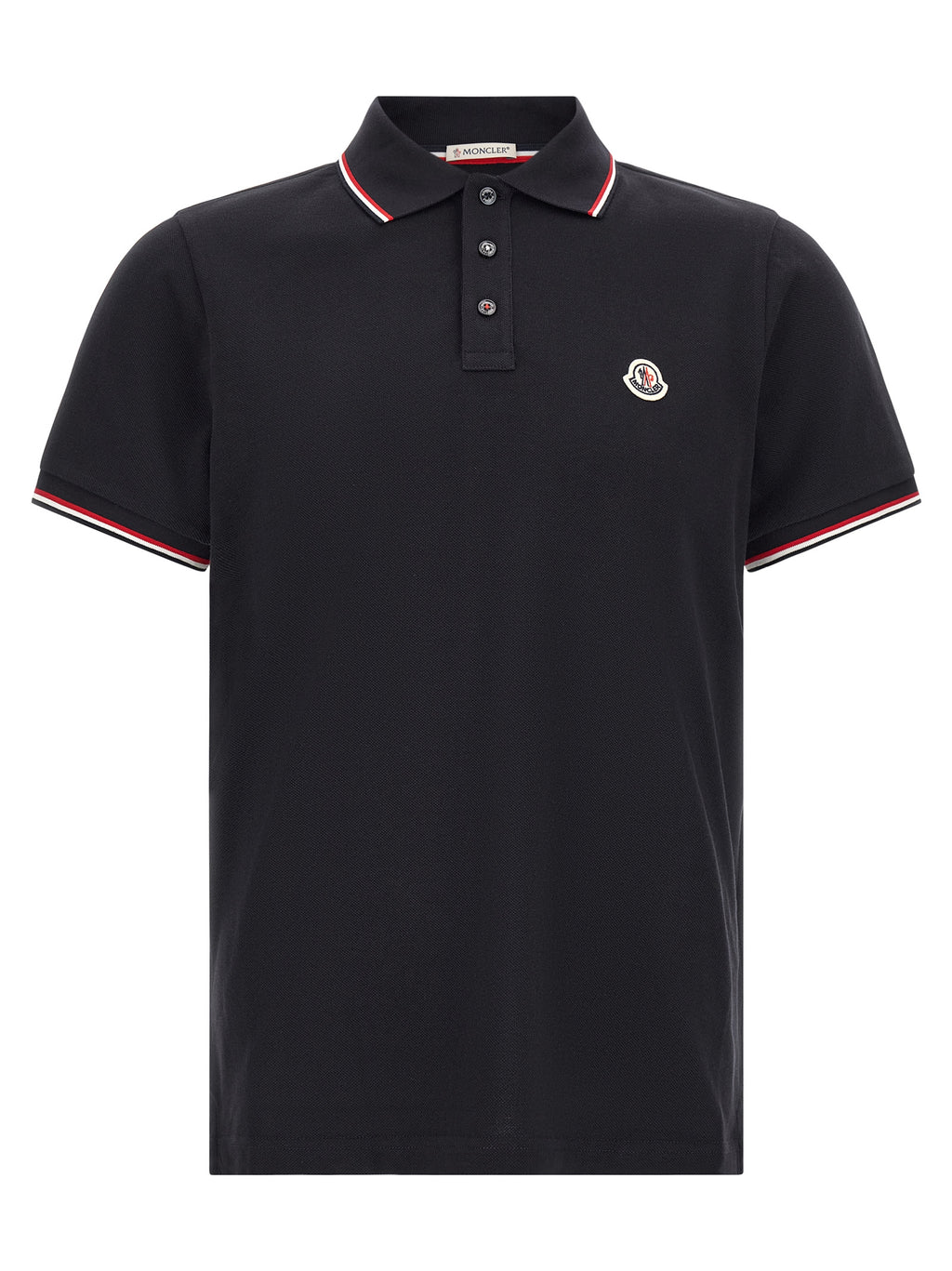 Chemise polo bleue en coton Moncler, vêtement élégant avec col et boutons, tissu doux et confortable.
