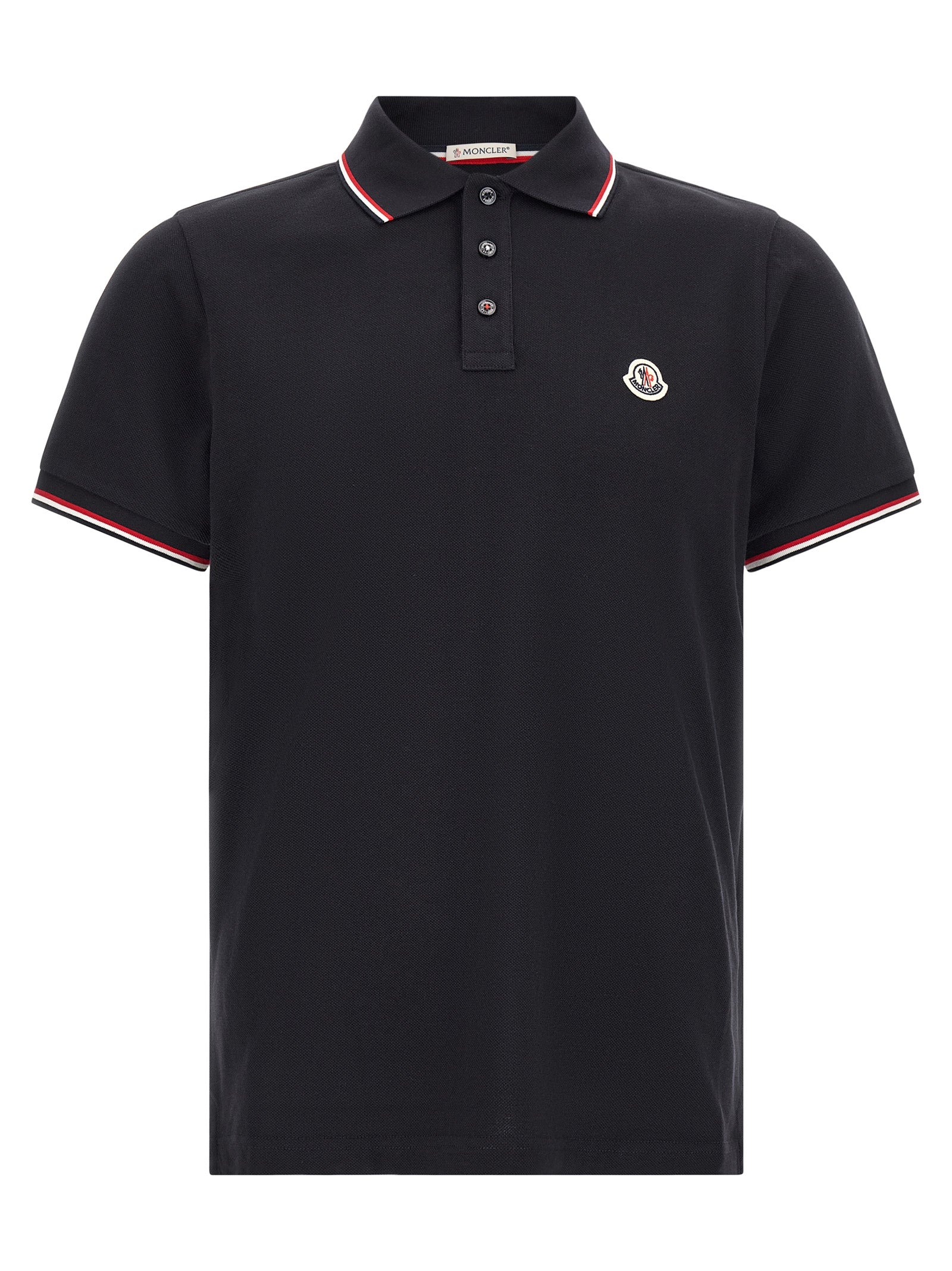 Chemise polo bleue en coton Moncler, vêtement élégant avec col et boutons, tissu doux et confortable.