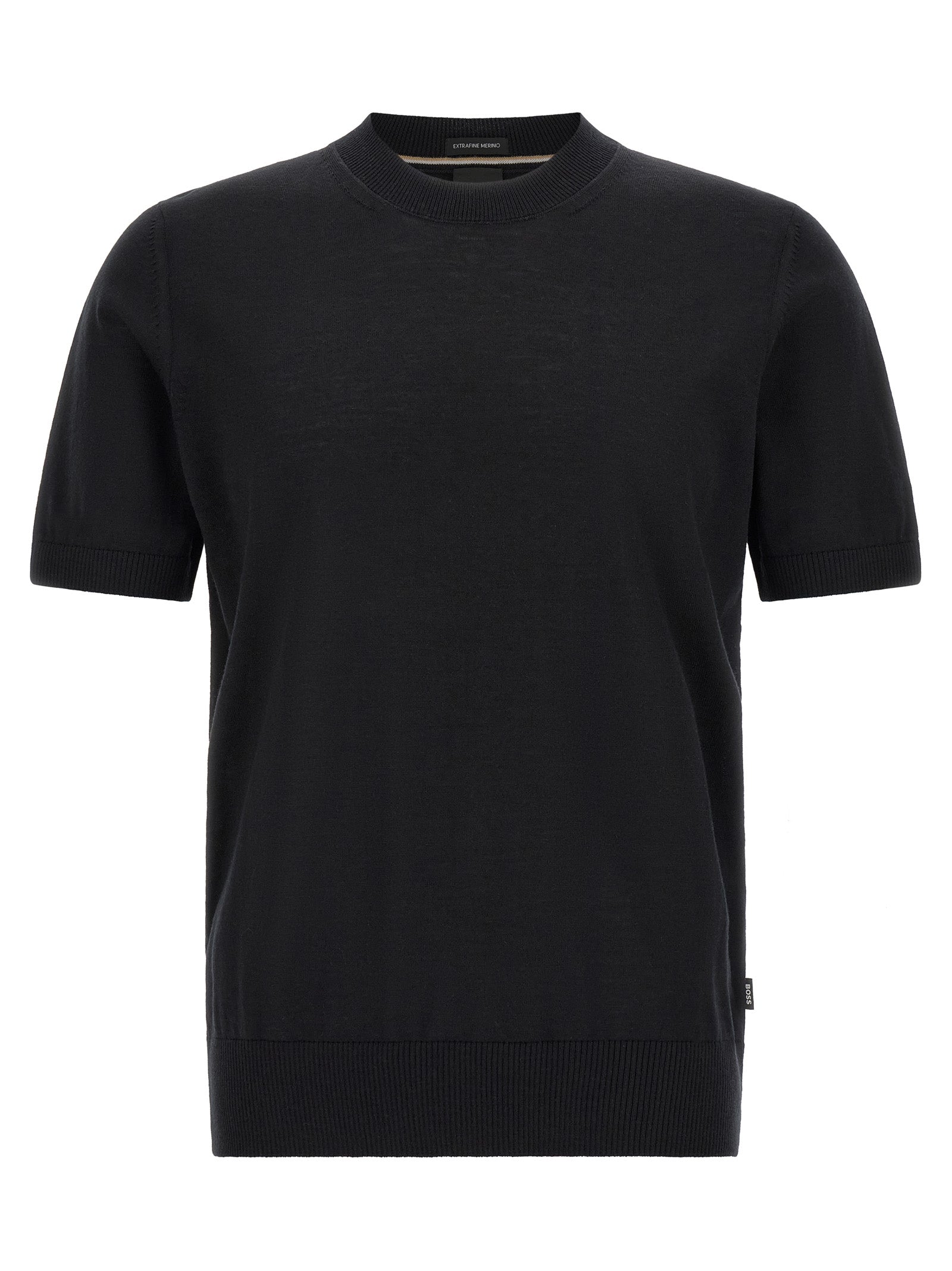 Hugo Boss Schwarzes T-Shirt aus Schurwolle