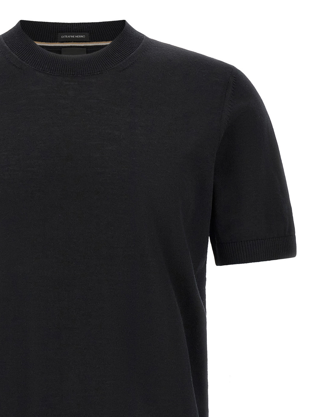 Hugo Boss Schwarzes T-Shirt aus Schurwolle