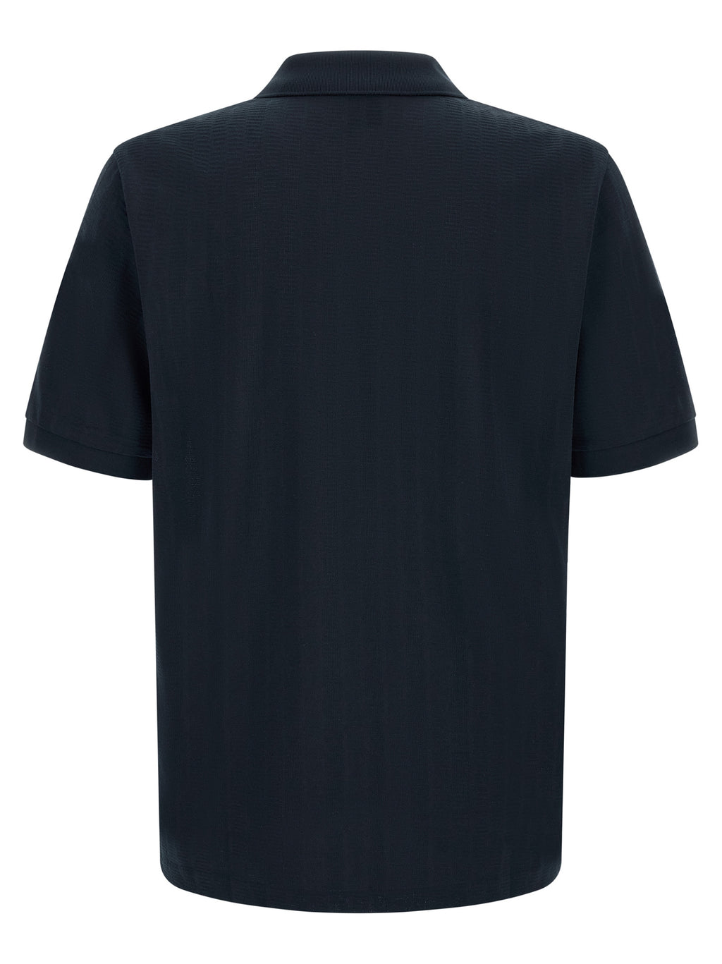Chemise polo en coton bleu de la marque Hugo Boss, vue de face, avec col et boutons visibles.