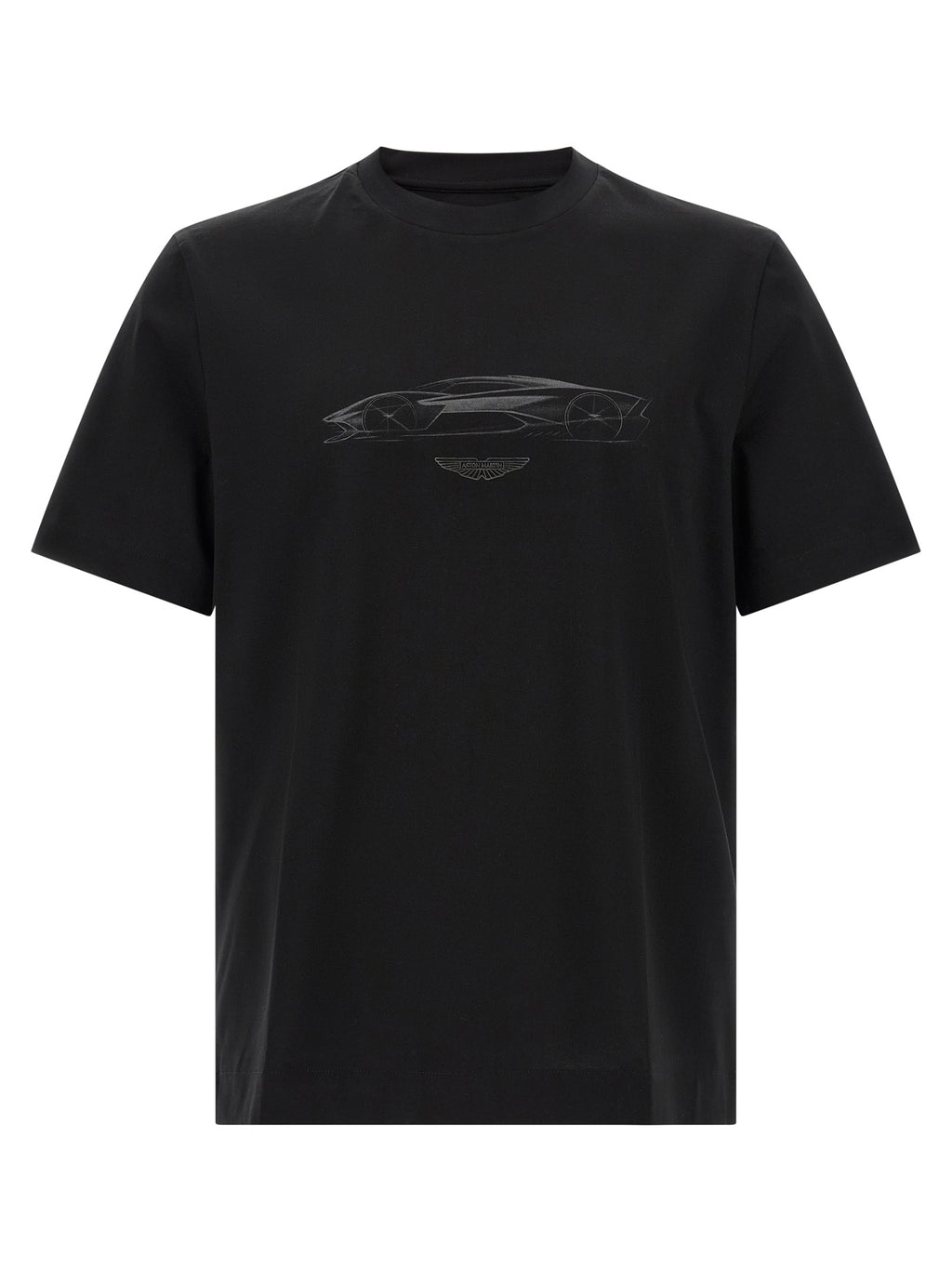 T-shirt noir en coton de la marque Hugo Boss, coupe classique avec logo subtil sur la poitrine.
