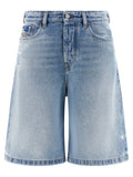 Diesel Blue Cotton Bermuda Shorts