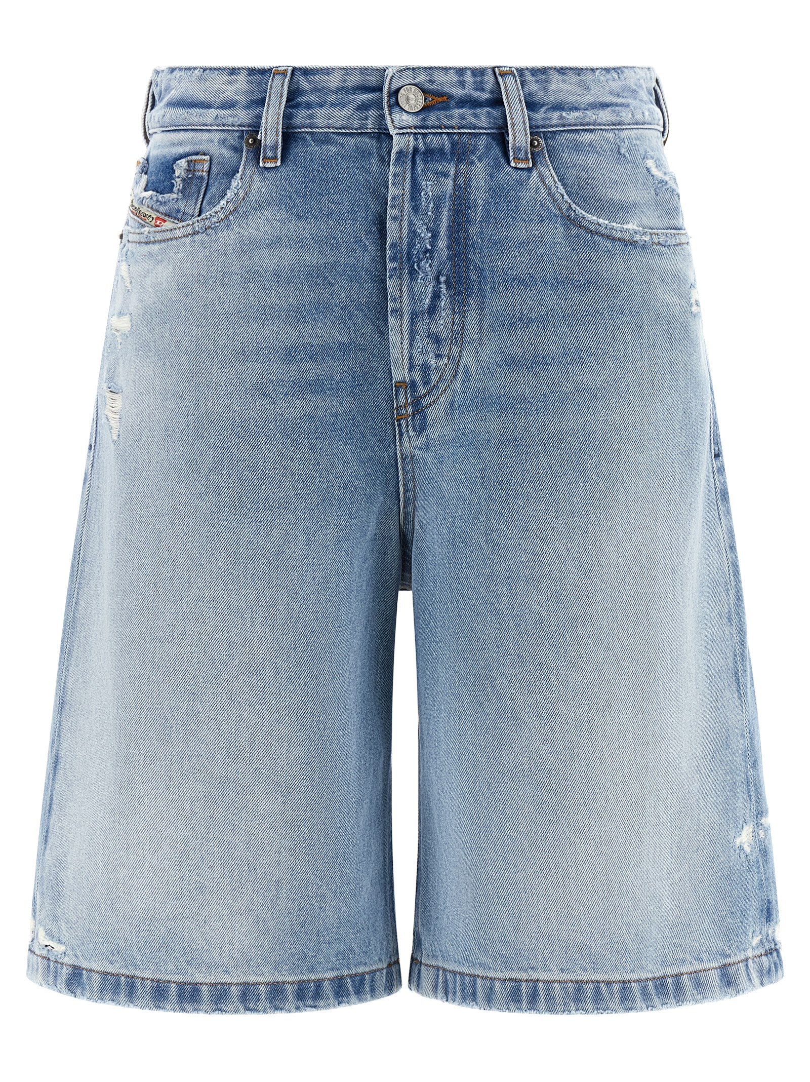 Diesel Blue Cotton Bermuda Shorts