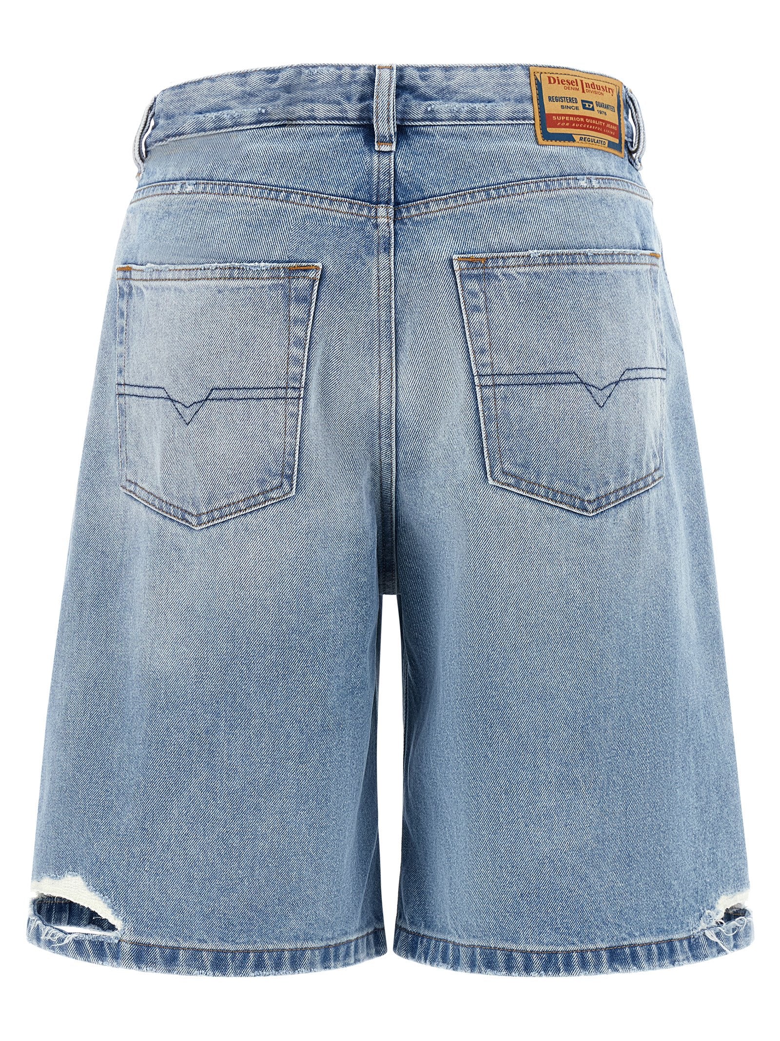 Diesel Blue Cotton Bermuda Shorts