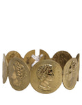 Dolce & Gabbana Gold Tone Brass Coin Metal Waist Cintura Belt