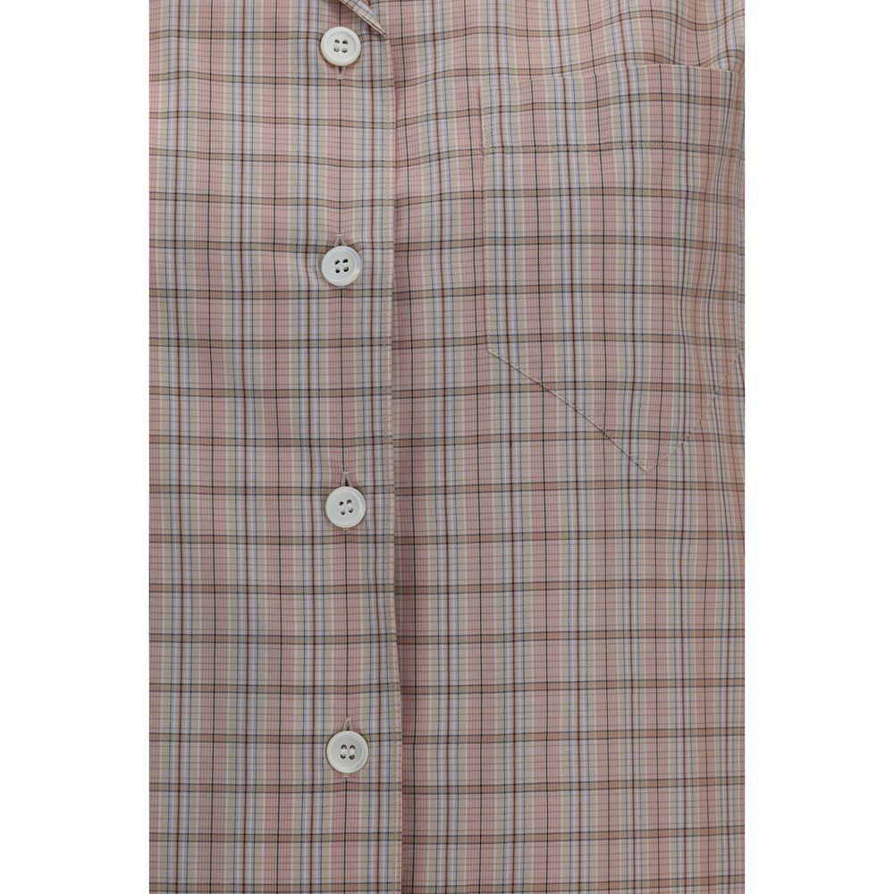 Chemise en coton à manches courtes Prada multicolore avec motif coloré, visible sur l'image.