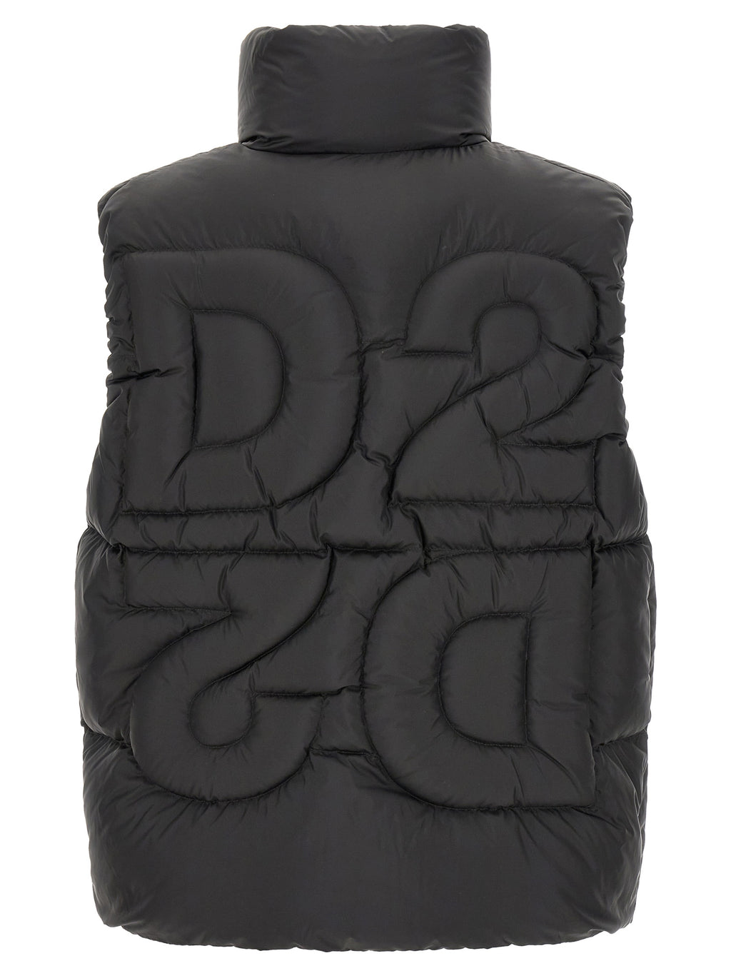 Veste sans manches en polyester noir de Dsquared², style moderne et élégant, visible avec détails et coupe ajustée.