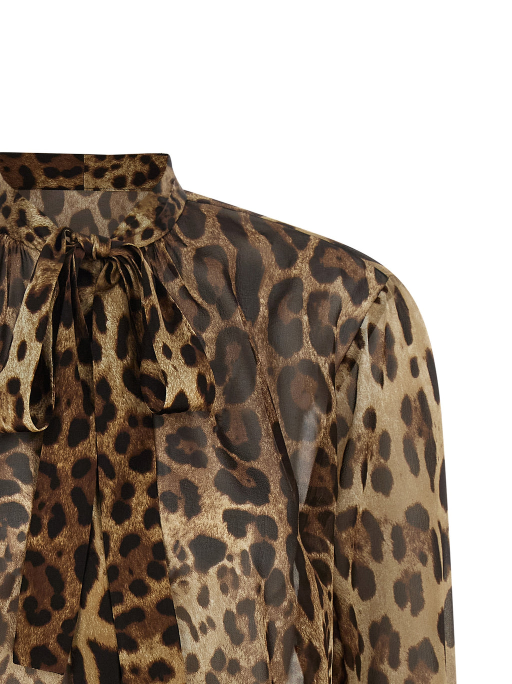 Chemisier en soie marron Dolce & Gabbana, coupe élégante et tissu léger visible sur l'image.
