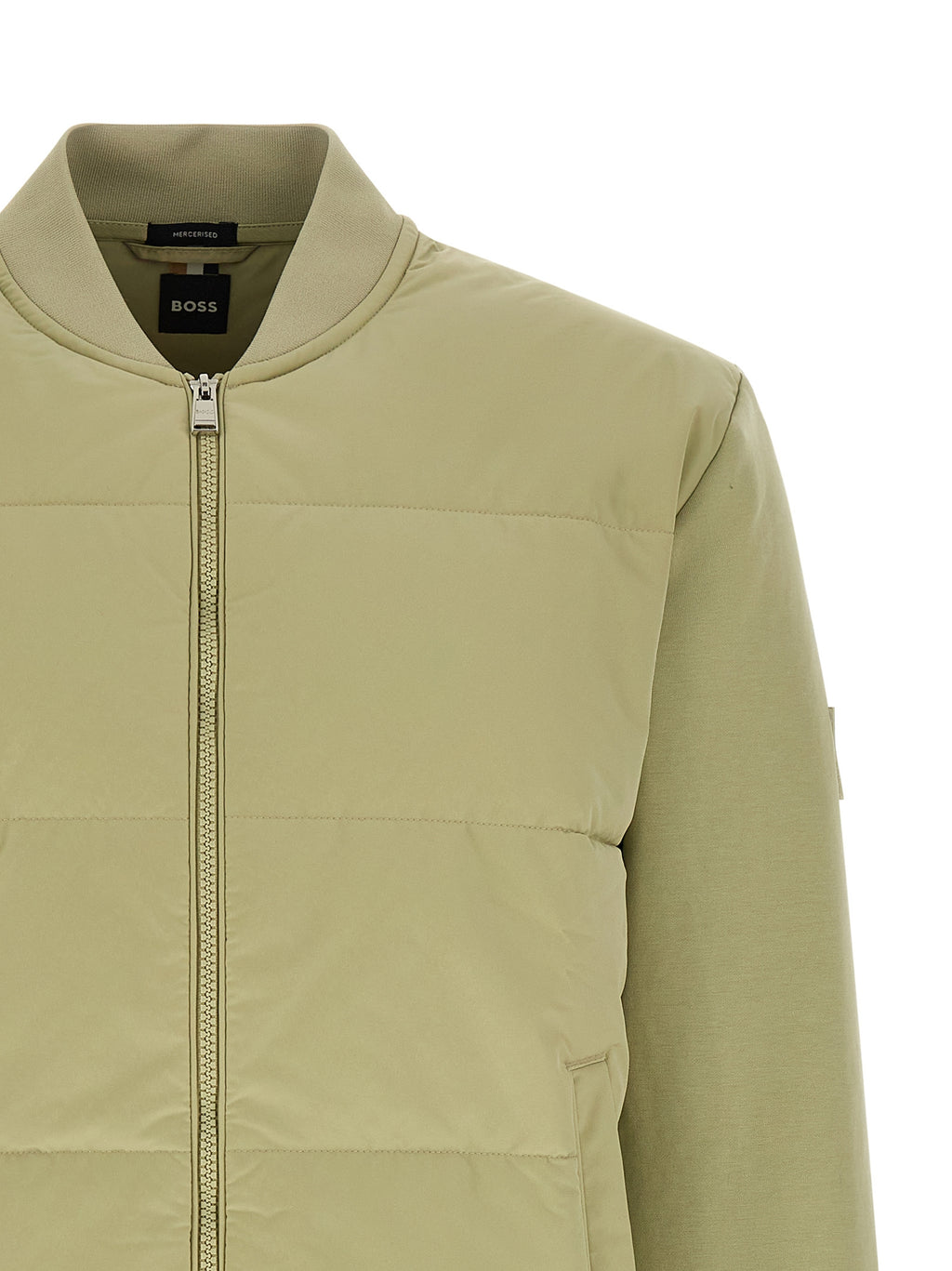 Sweat-shirt bicolore en coton de la marque Hugo Boss, coupe décontractée avec col rond et manches longues.