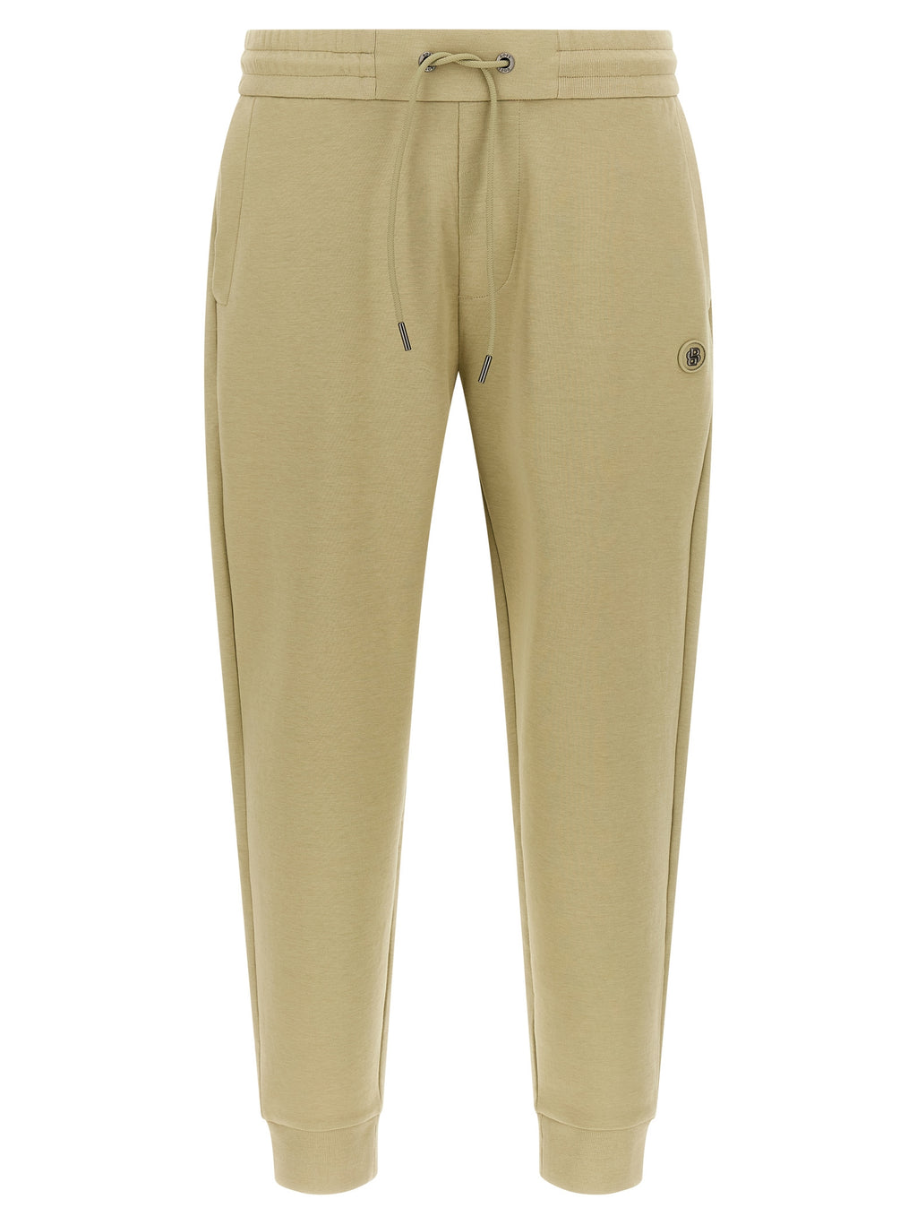 Pantalons de jogging beige en coton de Hugo Boss, vêtements de sport pour homme, avec une coupe décontractée et confortable.