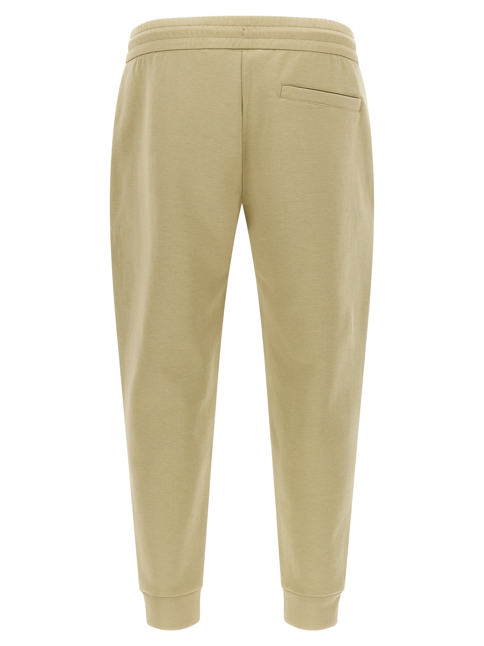Pantalons de jogging en coton beige Hugo Boss, vêtements de sport confortables et élégants pour l'entraînement.