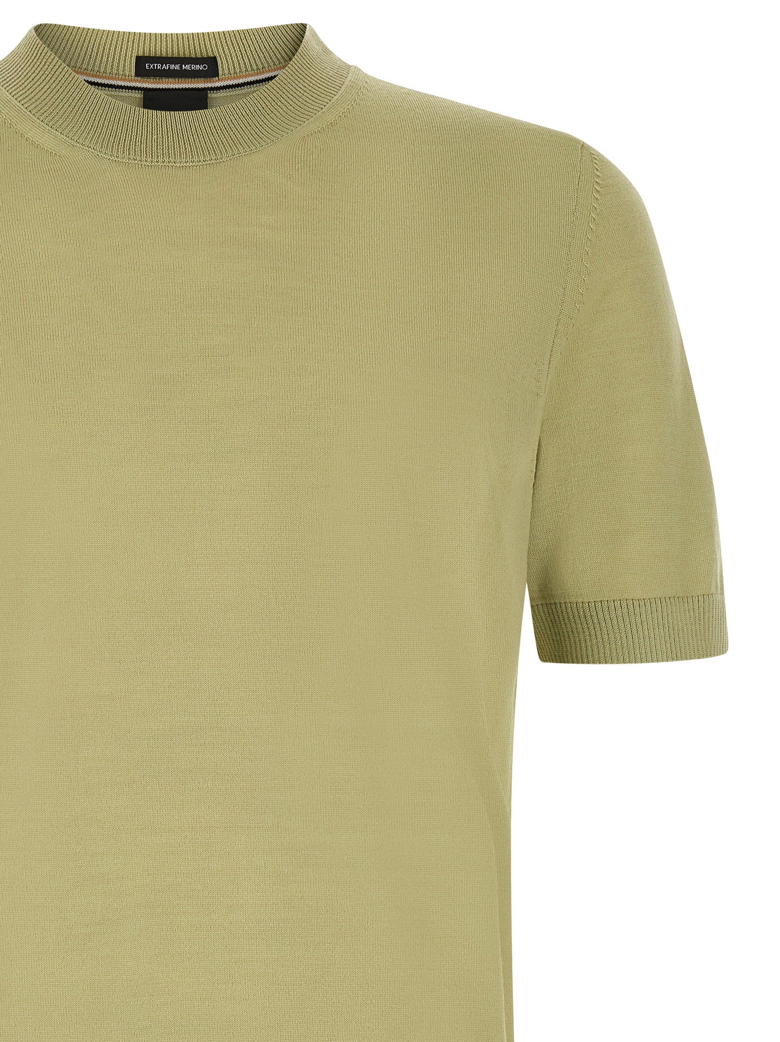 Hugo Boss Bicolor-T-Shirt aus Schurwolle