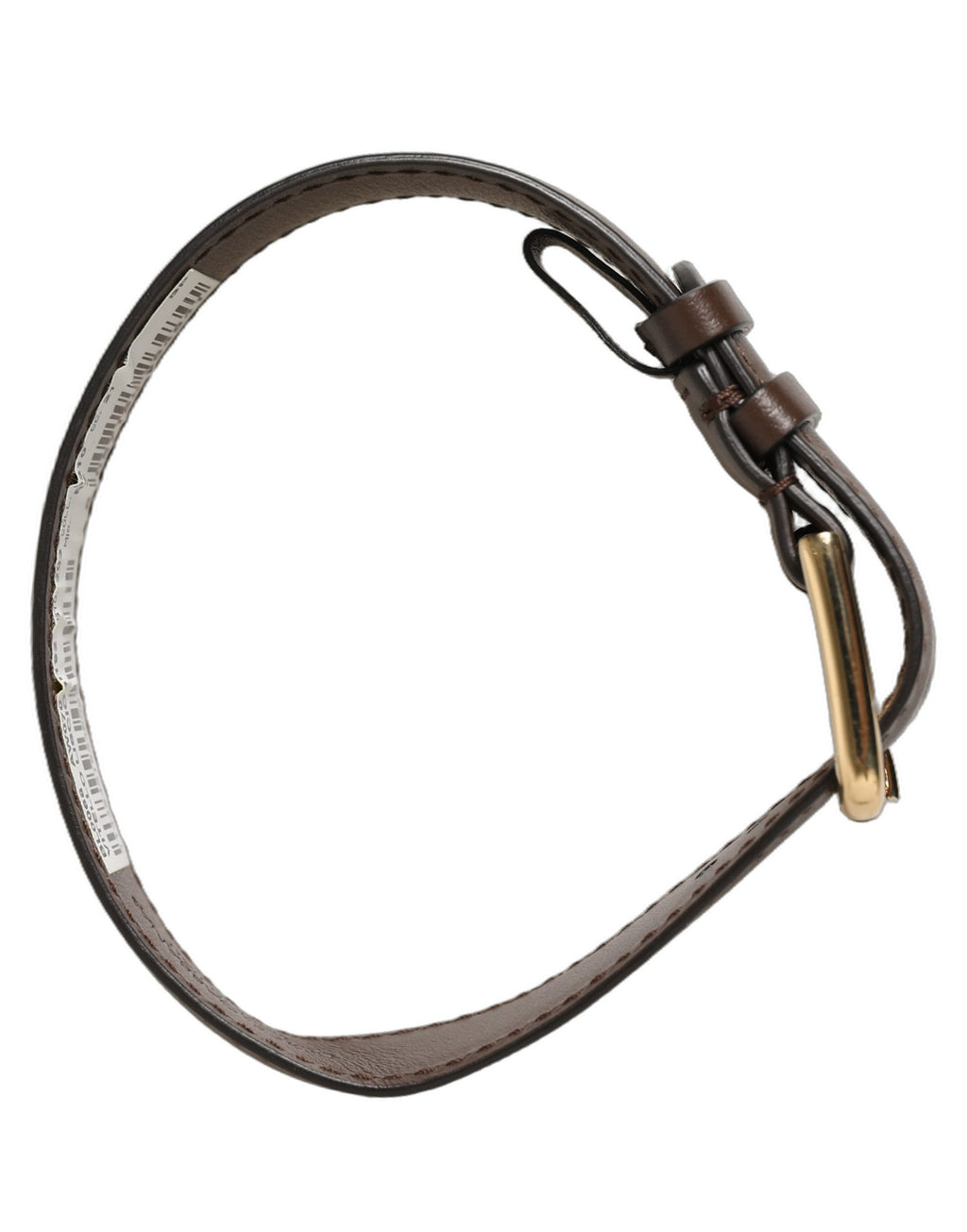 Dolce & Gabbana Brown Calfskin Leather Gold Buckle Belt Strap Bracelet
