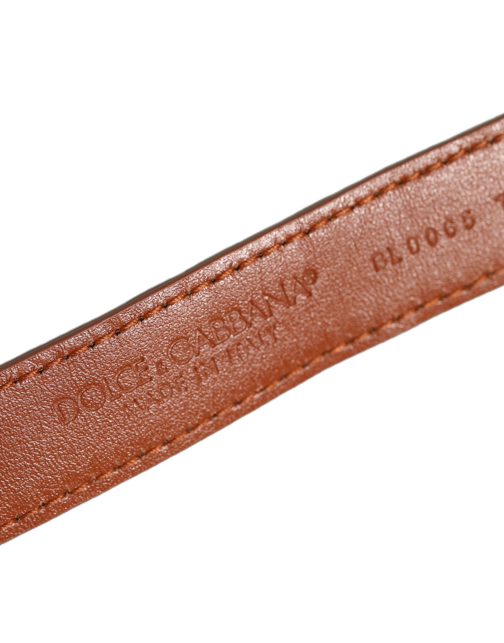 Dolce & Gabbana Brown Textured Leather Gold Buckle Belt Strap Bracelet