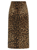 Jupe midi en viscose marron de Dolce & Gabbana, élégant vêtement féminin avec coupe fluide et détail sophistiqué.