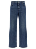 Jeans en coton bleu Dolce & Gabbana, coupe décontractée, visibles avec une coupe droite et détails de couture.