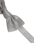 Dolce & Gabbana Men Gray 100% Silk Adjustable Neck Papillon Bow Tie