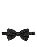 Dolce & Gabbana Men Black Polka Dot Silk Adjustable Neck Papillon Bow Tie