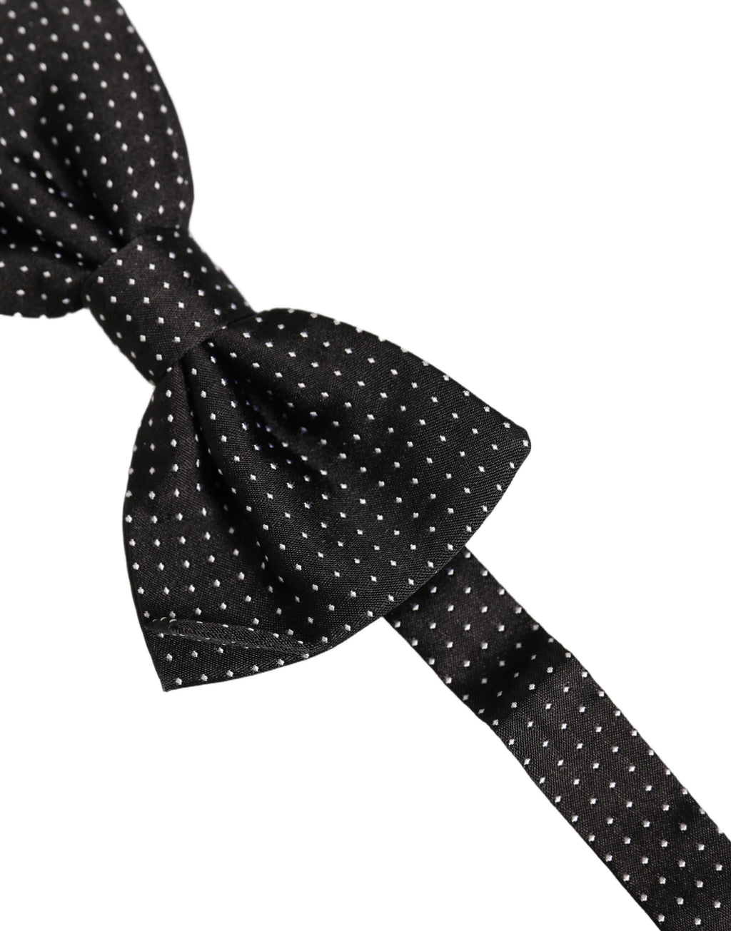 Dolce & Gabbana Men Black Polka Dot Silk Adjustable Neck Papillon Bow Tie