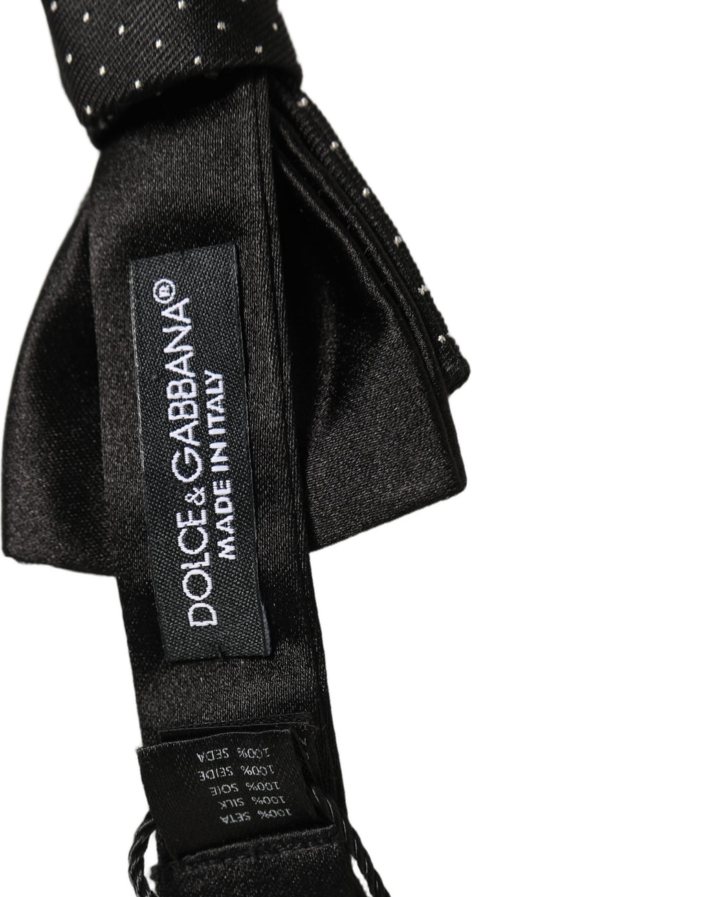 Dolce & Gabbana Men Black DG Polka Dot Adjustable Neck Papillon Bow Tie